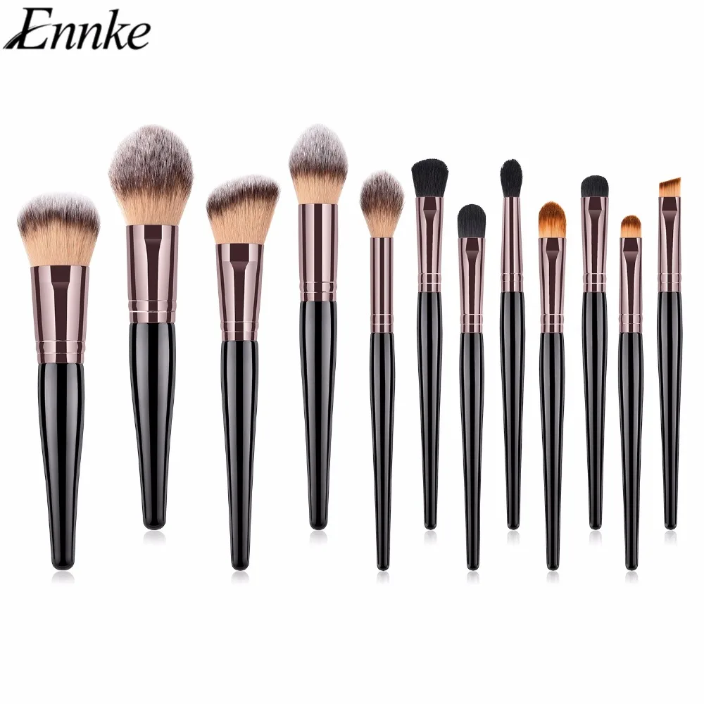 

ENNKE New 12Pcs Professional Wooden Handle Soft Makeup Brushes Face /Eyes Make Up Tool Eyeshadow Powder Concealer Brushes