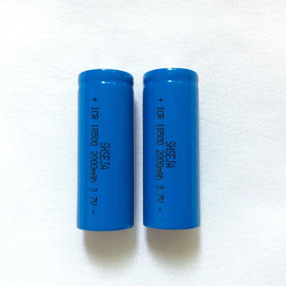 2PCS ICR 18500 Battery 3.7V 2000mAh li-ion Rechargeable Battery