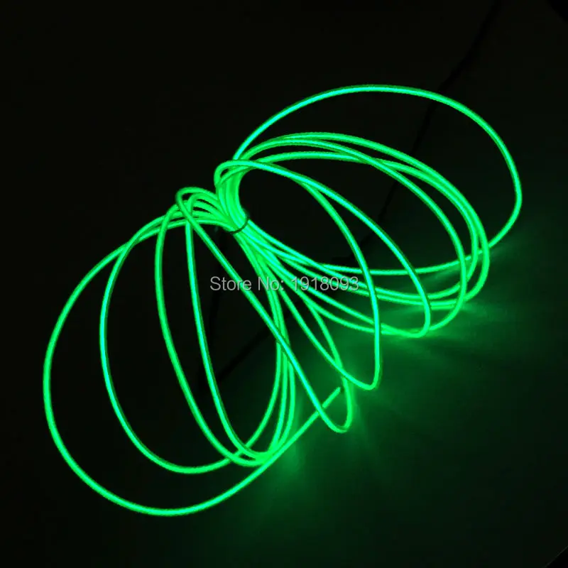 

2.3mm 3Meter Green 360 degrees lighting EL Wire Rope Tube LED Strip With DC-3V EL inverter for Car Dance Party Decor TV Light