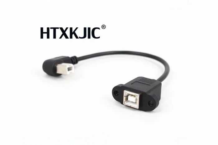 1 قطعة زاوية الحق USB نوع B الذكور إلى USB B الإناث طابعة لوحة جبل تمديد جديد مزامنة كابل الحبل 0.3M 0.5M