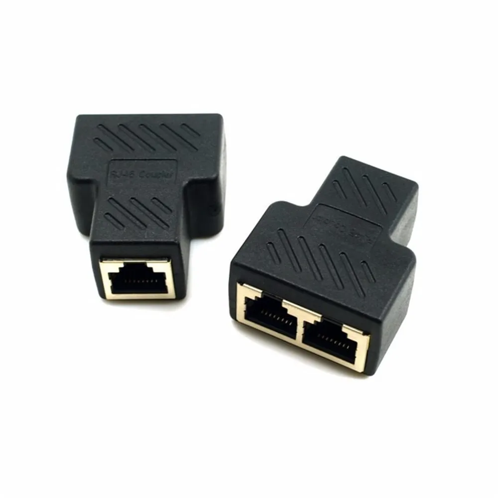 Cat6 RJ45 8P8C Plug To Dual RJ45 Splitter Network Ethernet Patch Cord Adapter With Shield