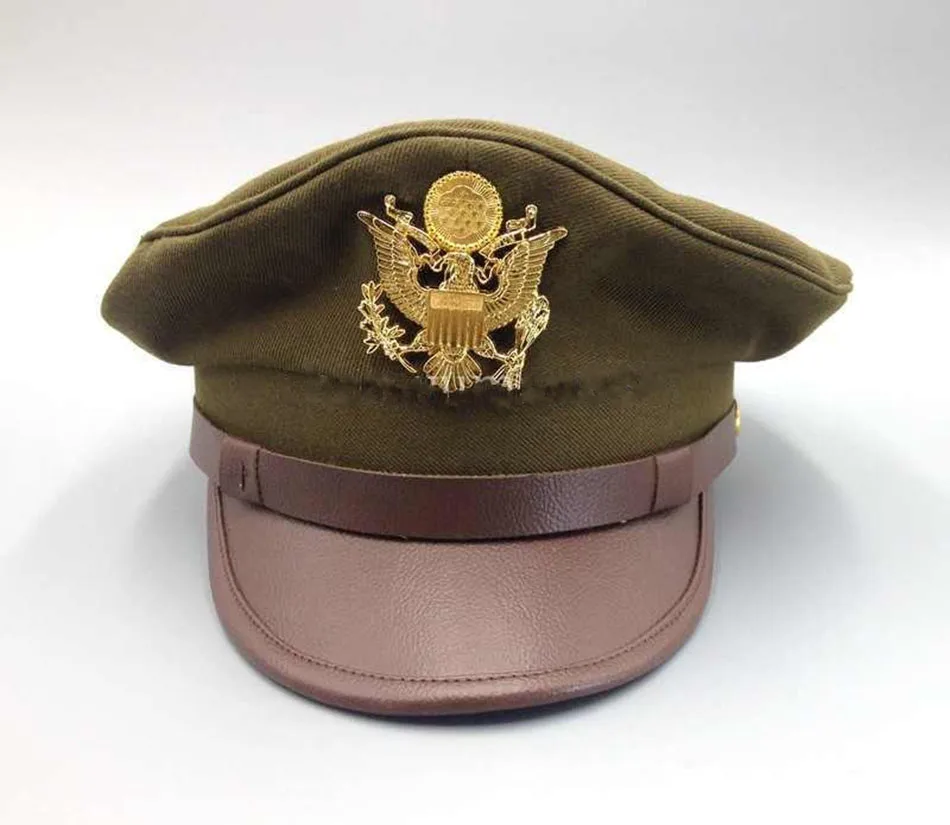 WWII US Army Air Force Jumbo Eagle Badge Officer Visor Cap military hat SIZES