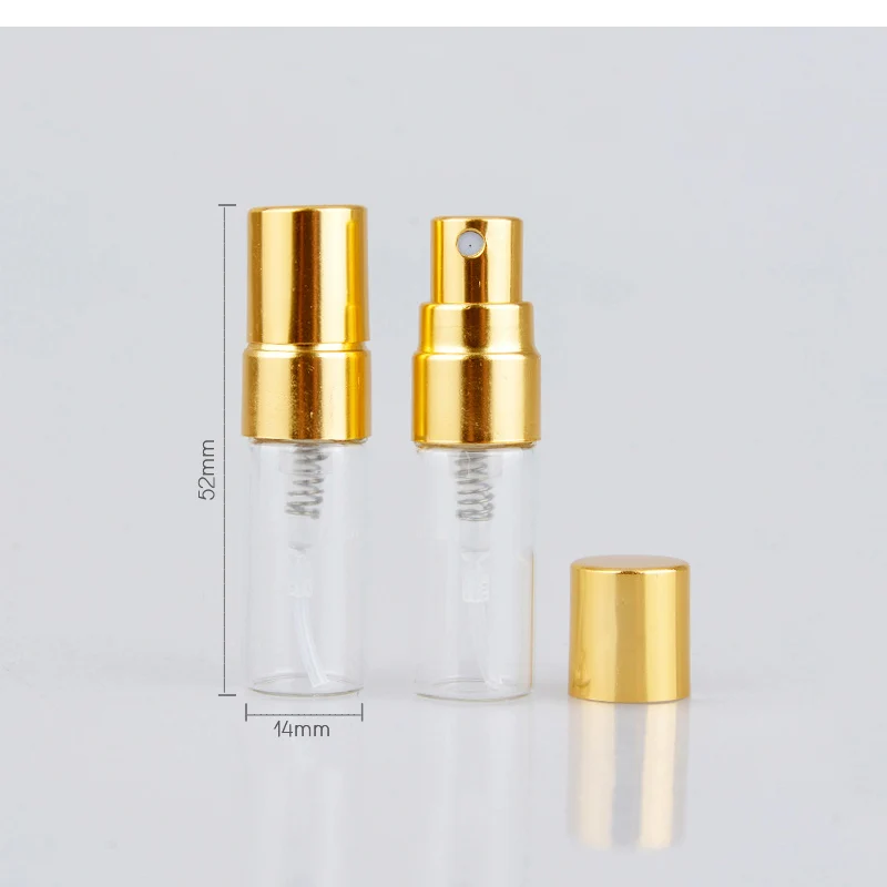 100 Teile/los 3 ml Glas Nachfüllbare Parfüm Flasche Leere Mini Spray Flasche Aluminium Parfüm Flaschen Zerstäuber Für Reise Pumpe – Detail 6