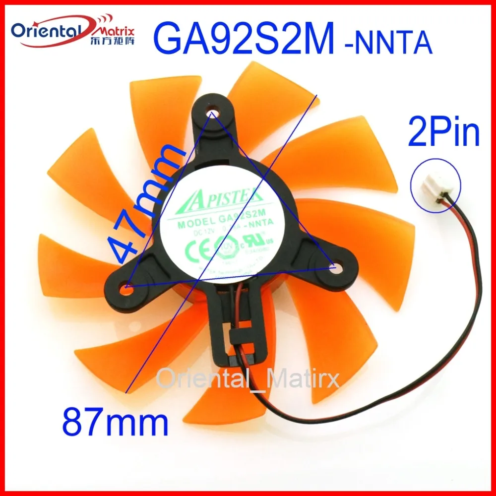 

Free Shipping GA92S2M -NNTA 12V 0.28A 87mm 47x47x47mm For ZOTAC Graphics Card Cooling Fan 2Wire 2Pin