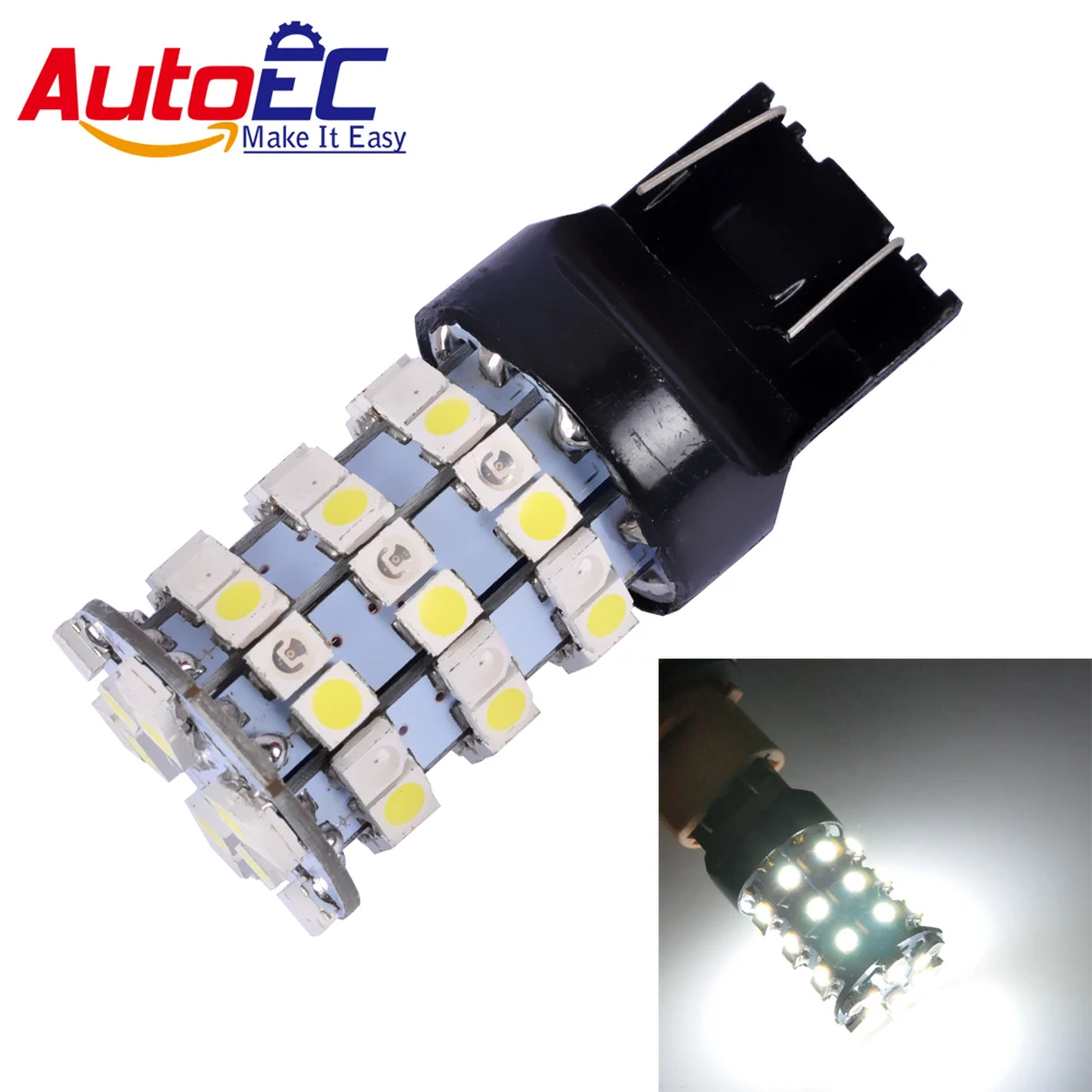 AutoEC T20 7443 1210 3528 60smd w21w w21/5w wy21w LED amber white dual color Index Car Wedge rear back stop light Lamp #LD16