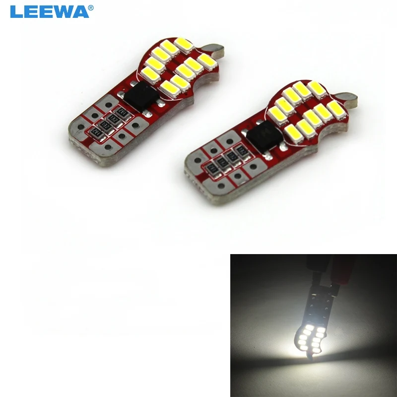 LEEWA 50pcs wholesale White T10 W5W 5W 194 3014 SMD 20 Leds Car LED Sided Lamp Motors Showing the Wide Lights #CA5316