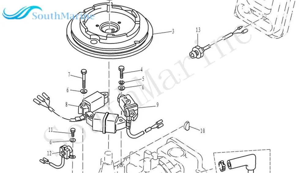 66M-85533-00 66M-85533-10 تهمة الإضاءة لفائف لياماها 9.9HP 15HP T9.9 F9.9 F15 محرك خارجي