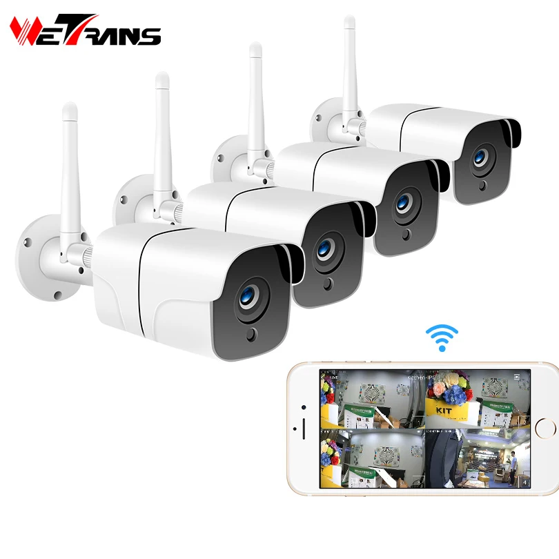 

IP-камера Wheezan 1080P с поддержкой Wi-Fi и TF-картой, 4-канальная аудиосистема видеонаблюдения