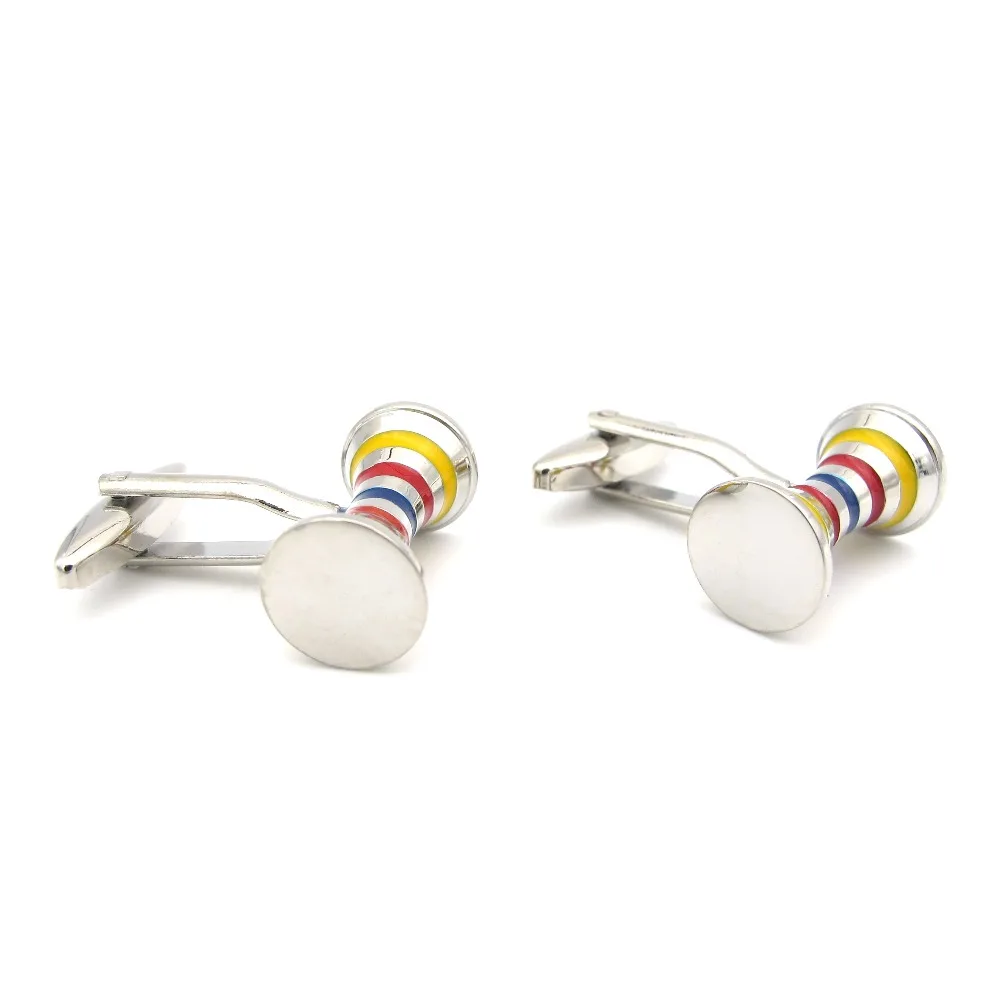 iGame New Arrival Stripes Cuff Links Muti Color Designer Design Quality Brass Material Cufflinks Wholesale & Retail