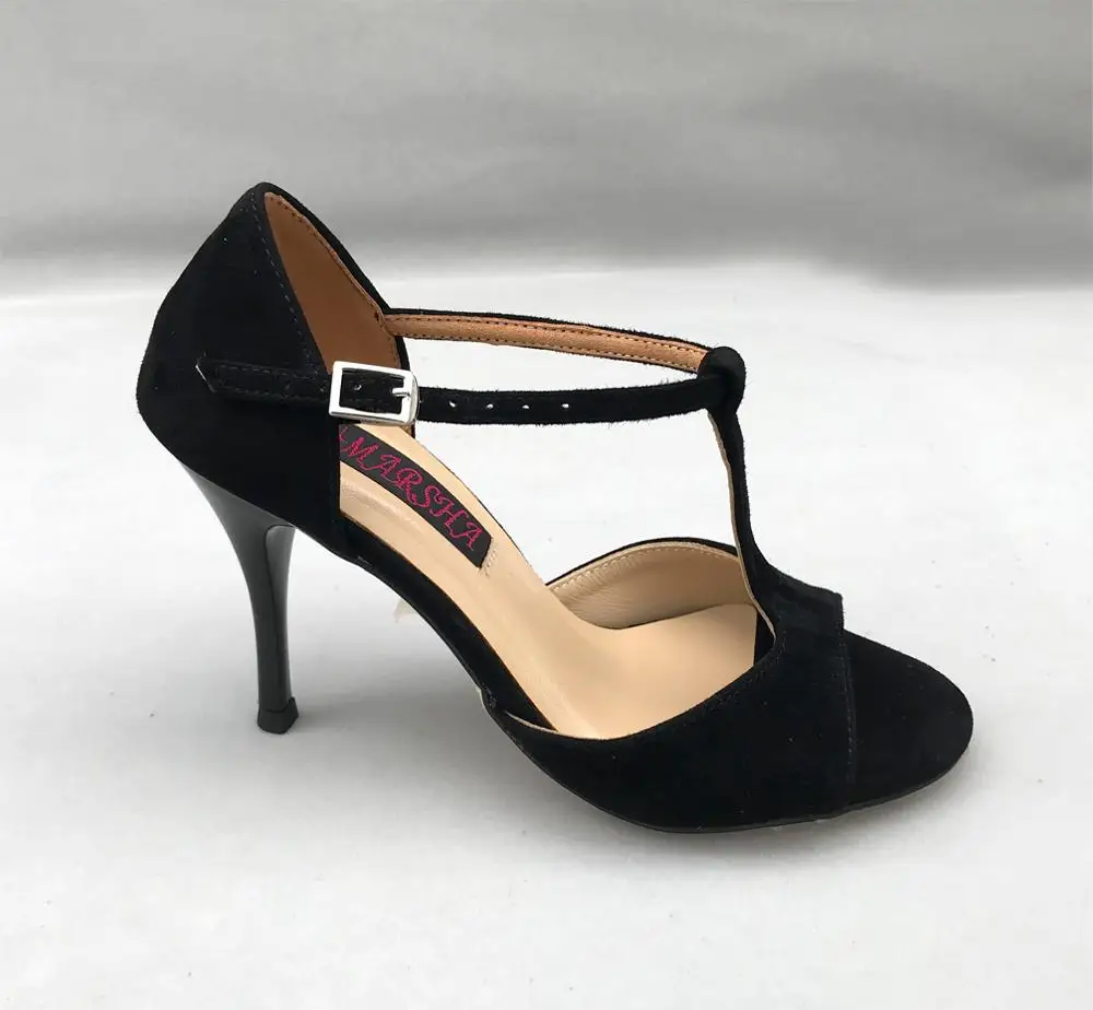 Zapatos de baile de Tango Argentina para mujer, Calzado cómodo y a la moda para boda y fiesta, con suela dura de cuero, T62103A-BS