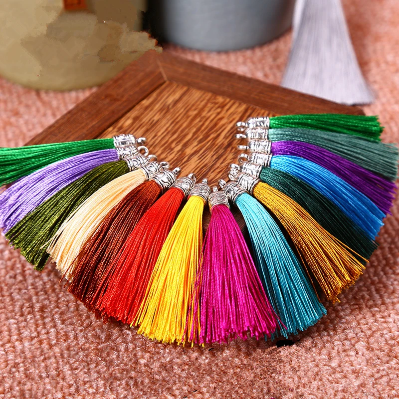 10PCS Mini Metal Cap Tassel Jewelry Curtain Garments Decorative Accessories DIY Key Cell Phone Bag Fringe Trim Tassels Pendant