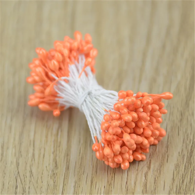 3mm 300pcs Double heads Mini Pearl Stamen Sugar Artificial Flower For Wedding Decoration DIY Scrapbooking Wreath Fake Flowers