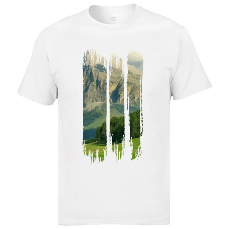 Fine Quality Father Tshirts Yamakawa Landscape Scenery Mountain 100% Cotton Unique Design T Shirt Oversized Cotton Tops T Shirts