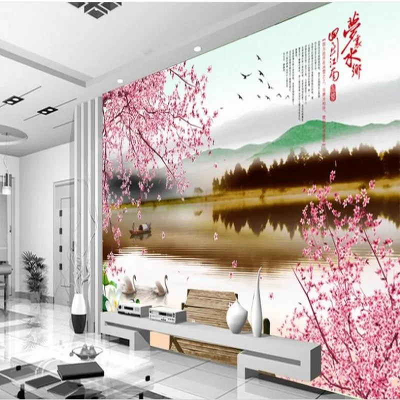 wellyu Custom large - scale murals dream Water Village large TV background wall  wallpaper papel de parede para quarto