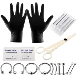 20Pcs14G 16G Body Piercing Tools Kit  Piercing Needle Disposable for Horseshoe Ring Captive BCR Lip Eyebrow Tongue Body Jewelry