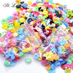 50pcs/lot random mixed colorful plastic button for kids sewing buttons clothes accessories crafts child cartoon button