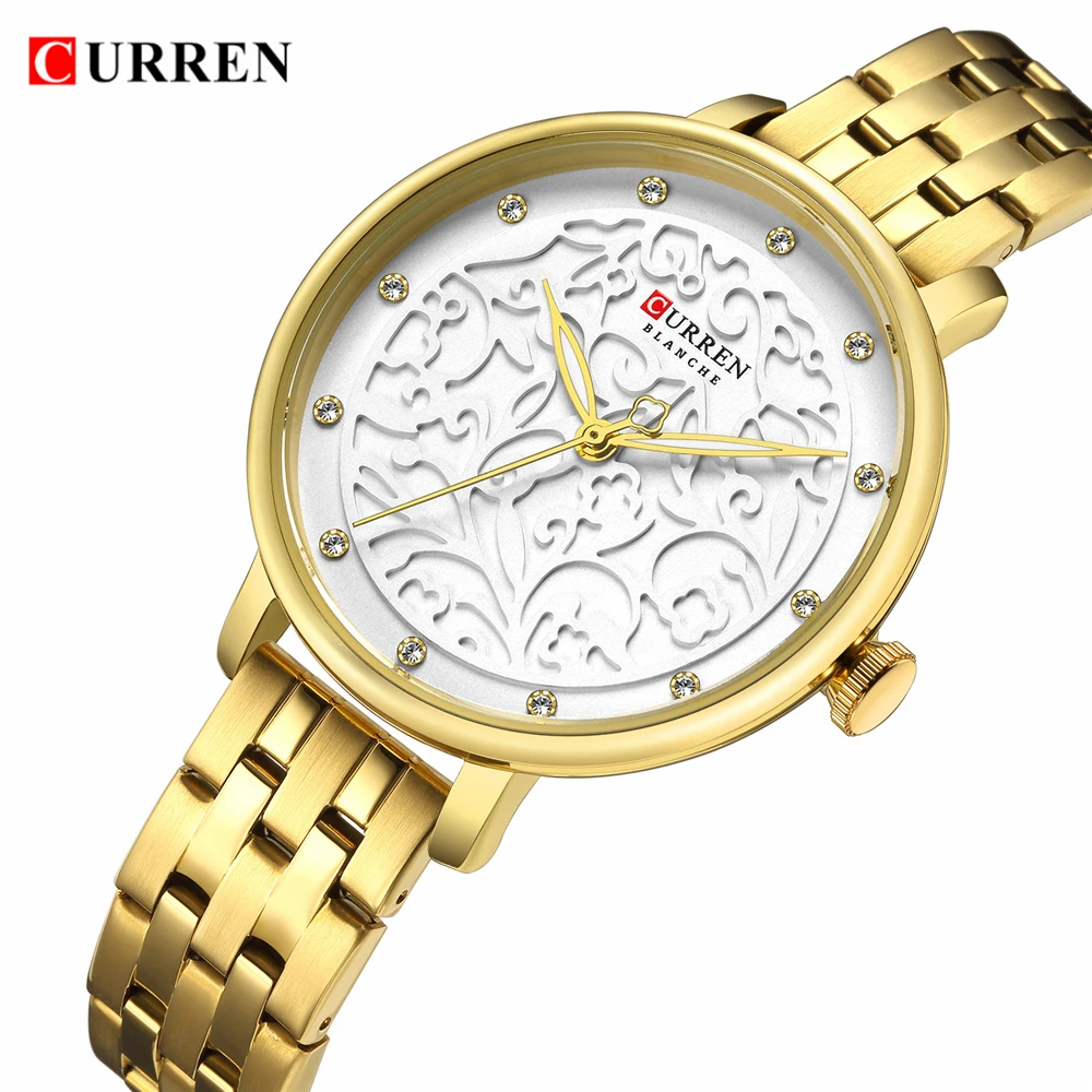 

CURREN New Gold Women Watch Business Quartz Watch Ladies Top Brand Luxury Female Wrist Watch Girl Clock Relogio Feminin