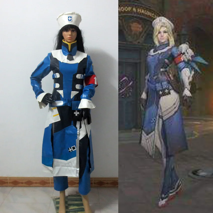 Hot Game OW Cobalt Mercy Field doctor Cosplay Costume Full Set Include Hat And Gloves Custom Made