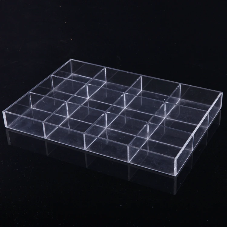 Acrylic 12 Grids Display Tray Storage Case For Small Objects Holder