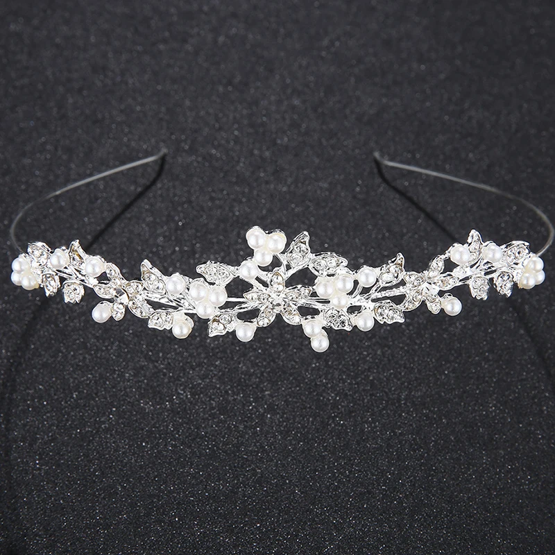 Miallo Tiara Headband for Wedding Leaves Crystal Crown Tiara Headdress for Women Fashion Bridal Hair Accessories Rim for Hair
