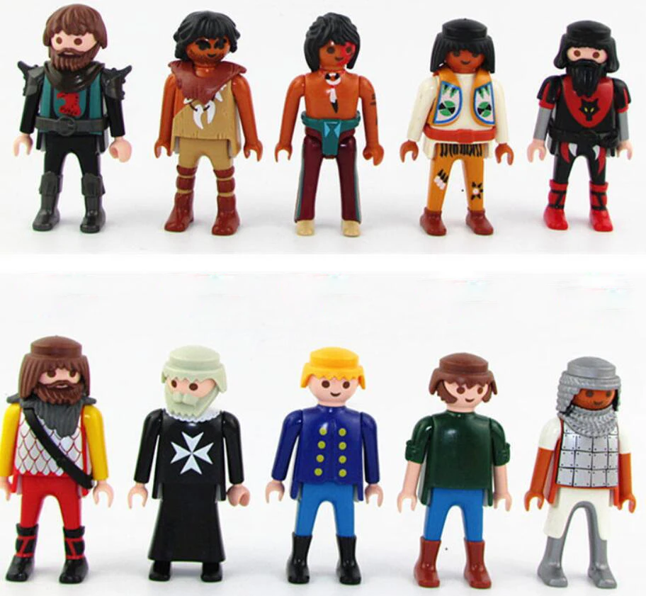 Figuras originales de Playmobil para niños, 5 unidades, Figuras de la gente, policía, Pirata, Princesa, Juguetes