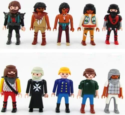 5PCS Original Playmobil People Figures Toys Fille Enfant Police Pirate Princess Figura Figurines Toys Playmobil Set Kids Figuras
