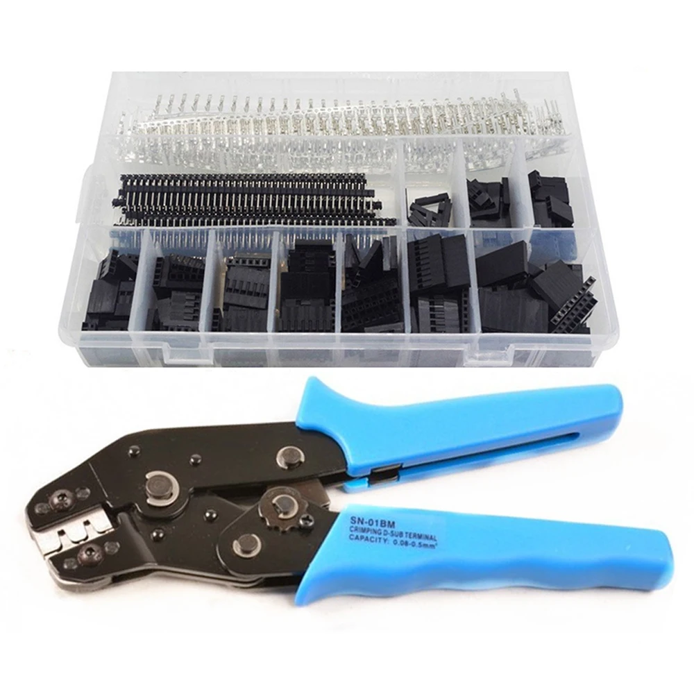 

Crimping Tool Crimper Plier AWG28-20 With 520pcs Dupont 2.54mm Connectors Assortment Kit