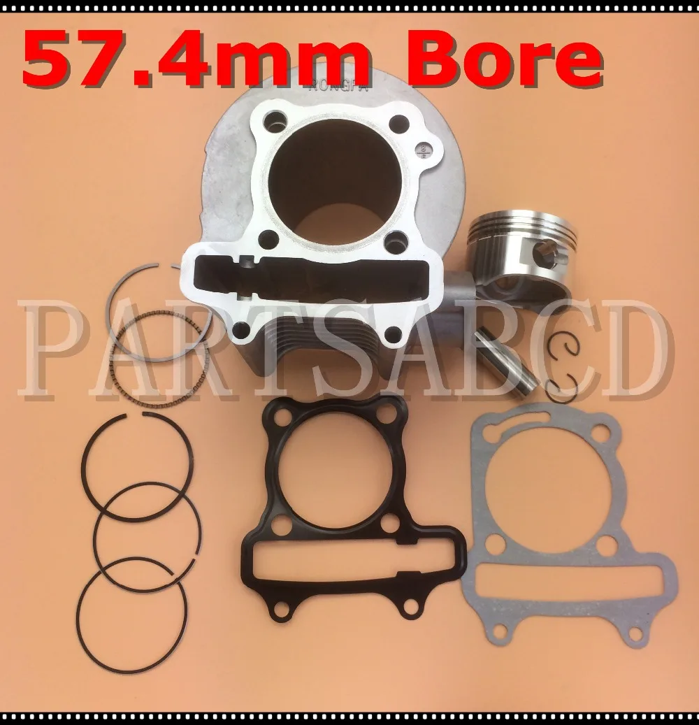 

57.4mm 157QMJ GY6 150CC Cylinder with Piston Sets Gaskets GY6 150CC ATV Quad Scooter Go Kart