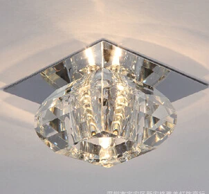 

3W LED Aisle Ceiling Light Modern Brief Living Room Porch Ceiling Lighting Square Crystal Lamp