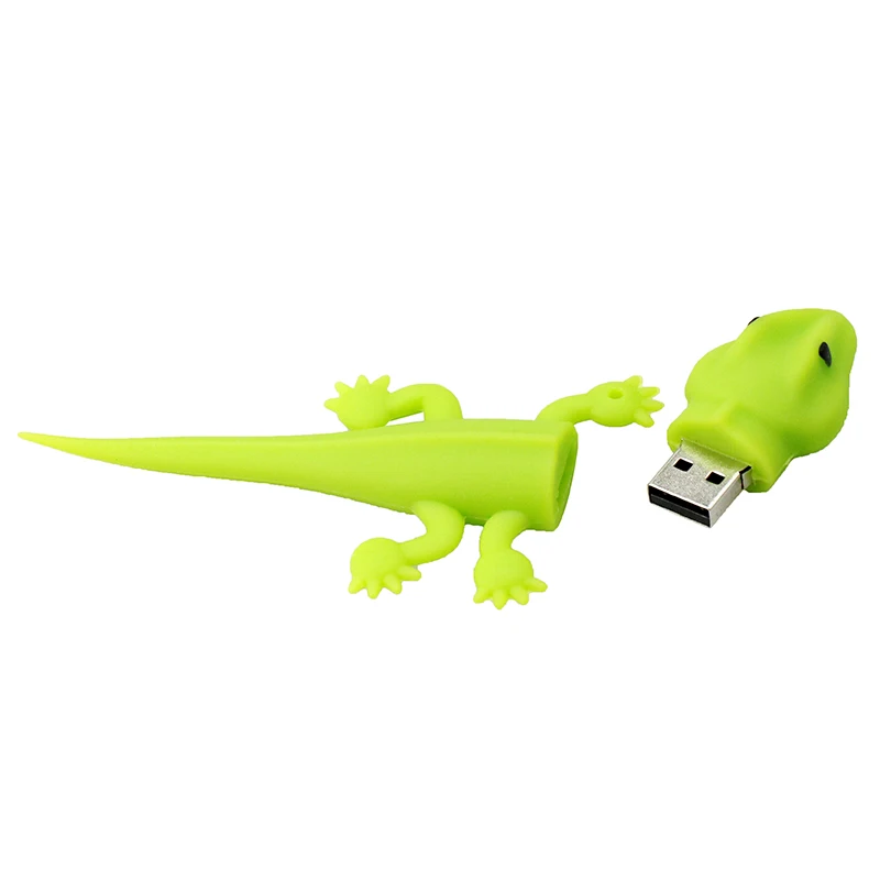 Green Lizard Chameleon-محرك أقراص فلاش USB بسعة 4 جيجابايت و 8 جيجابايت ، ومحرك أقراص فلاش ، ووحدة تخزين الإبهام ، ومفتاح U ، وهدية إبداعية
