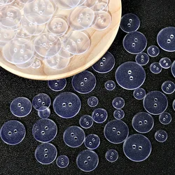 30-100pcs 9-25mm Double Hole Clear Round Plastic Buttons Transparent Button For Diy Scrapbooking Clothing Crafts Sewing Supplies