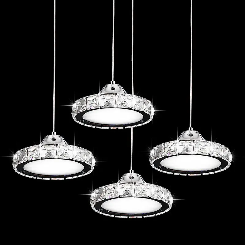 

Modern LED Round Crystal Dining Room Pendant Lights Bar Counter Restaurant Pendant Lamp Study Room Hallway Pendant Lamps