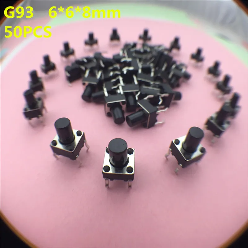 250PCS/SET YT2069 6*6*xx MM 4PIN 5 Kinds SMT Tactile Tact Push Button Micro Switch Self-reset DIP Top Copper  High Quality