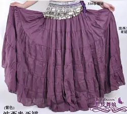 new 1pcs/lot Linen Belly Dance Tiered solid Bohemian Skirt 7 Gypsy Tribal Dancing Show Maxi Dress free size