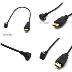 Micro HDMI-compatible Up & Down Angled to hdmi-Cable Gold Plated 3D 4K 1080p MicroHDMI Audio for Tablet Camera 30cm/1ft