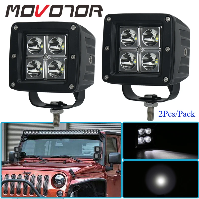 

MOVOTOR LED Pod Lights Driving Led Spot Light 12V DCfor ATV SUV Trucks Offroad Vehicles 4x4 Accessories