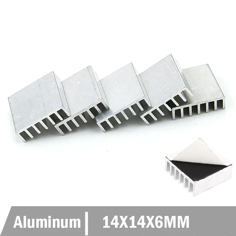 

1000PCS Gdstime Aluminum Heatsink 14x14x6mm IC Two-electrode Tube Dynatron Cooling Cooler Radiator with 3M Tape