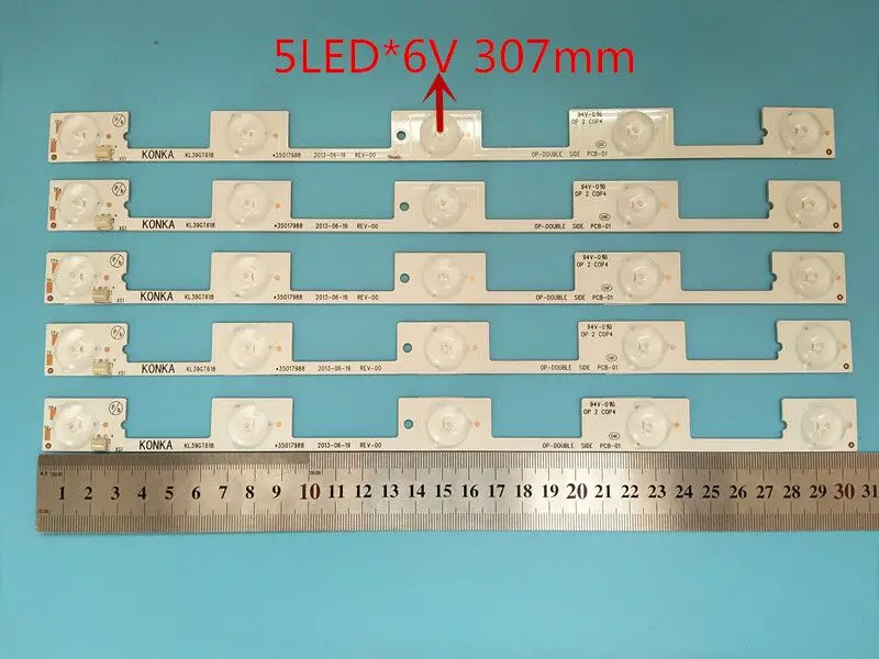 

Новый 40 шт./лот светодиодный светильник с подсветкой для 39 дюймов ТВ KL39GT618 35017988 5 светодиодный s * 6 V 307 мм