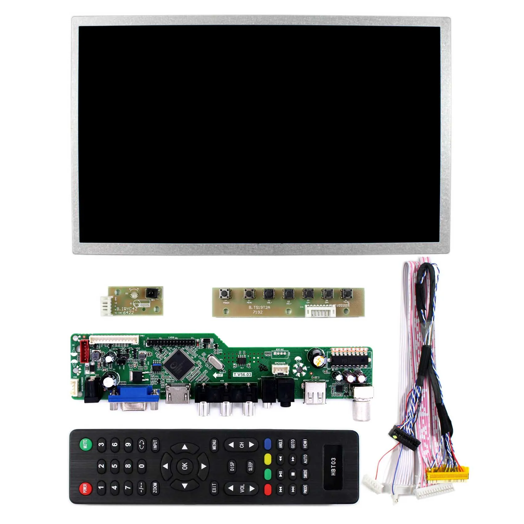 H DMI VGA AV USB RF Driver Board With 10.2inch 1024x600 CLAA102NA0ACW HSD100IFW1 LCD Screen