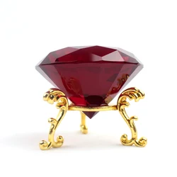 1 pcs Ruby Red Crystal Diamond Gemstone Figurines Miniatures Fengshui Home Decoration Aceessories