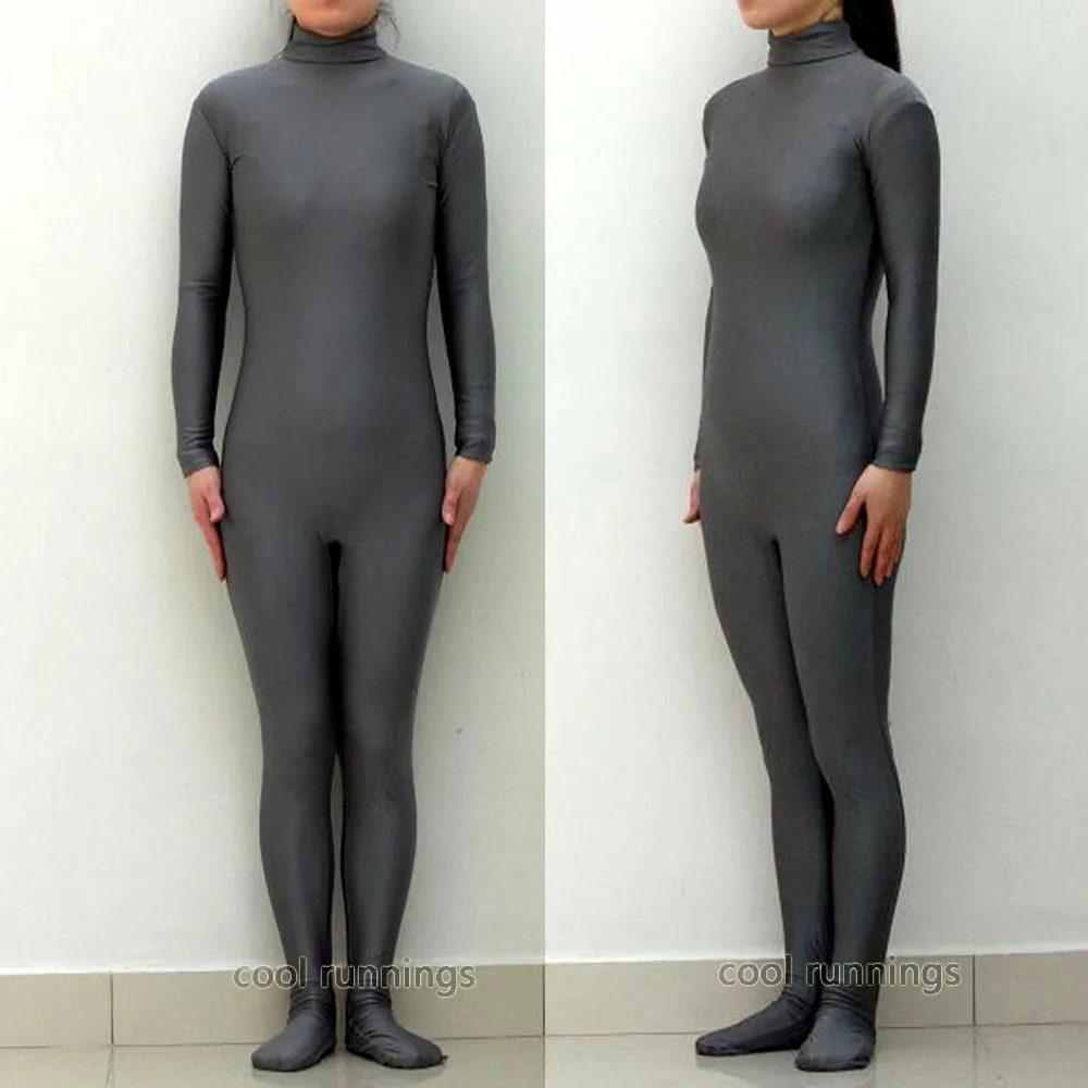 Fancy Dress Party Kid Adult Dark Gray  Spandex Zentai costume dancewear Unitard Bodysuit No Hood & Hands