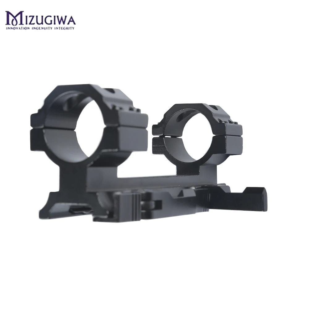 MIZUGIWA ยุทธวิธี Heavy Duty Dual แหวน30มม./20มม.Quick Cantilever Weaver ไปข้างหน้า Reach ขอบเขต Mount QD ล็อค Cam