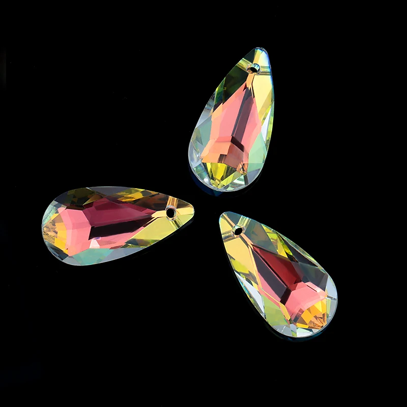 Best quality 12x24mm crystal drop beads Pear Shape crystal pendant charms rhinestones for Jewelry making Earrings diy 10pcs/lot