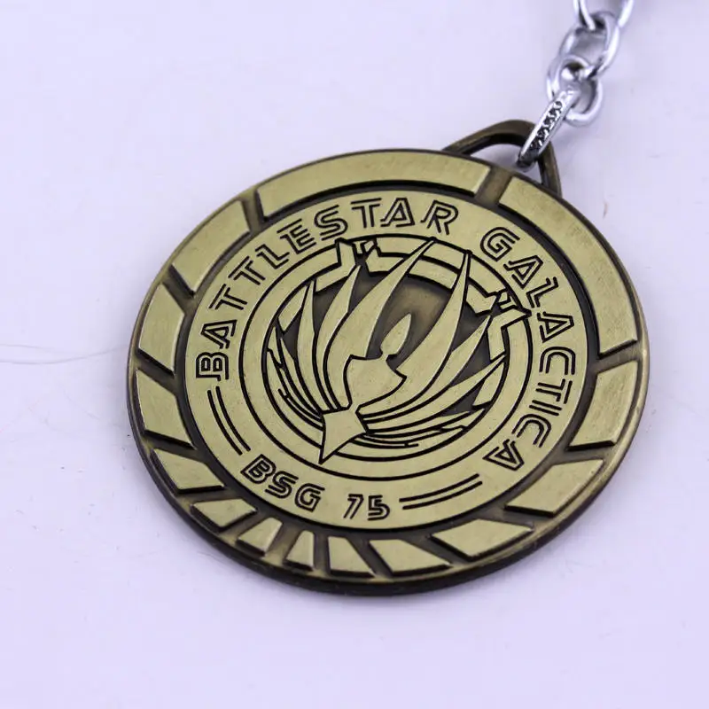 Battlestar Galactica BSG 75 Keychain can Drop-shipping Metal Key Rings For Gift Chaveiro Key chain Jewelry for cars