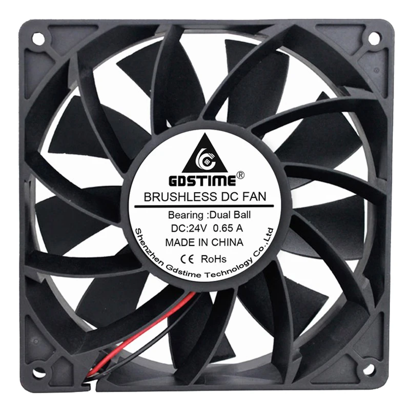 แบริ่งแบริ่ง Gdstime 140 มม. x 140 มม. x 38 มม. 14 ซม. 24 V 0.65A Cooling Fan ความดัน axial Cooling พัดลมขนาดใหญ่ 140 มม. การไหลของอากาศ Cooler