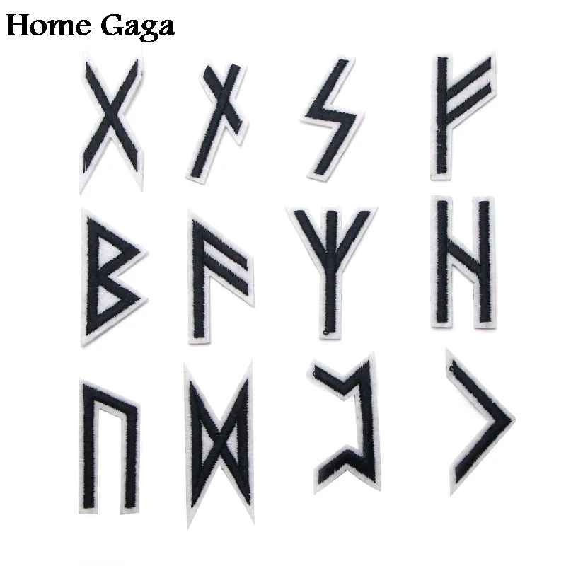 Homegaga Vikings Runes 24pcs Applique patches stickers pour sewing bag jersey clothing para clothes badges iron on tshirt  D0947