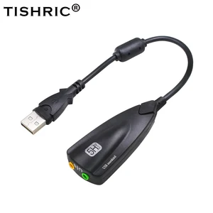 TISHRIC Promotion 5HV2 Kartu Suara usb Eksternal 7.1 dengan Adaptor Antarmuka audio 3.5 Mm untuk speaker headphone Komputer Laptop PC 10 kartu suara usb penjualan terbaik 7.1 - №