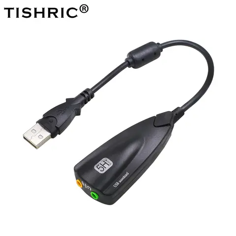 External USB 7.1 Sound Card with 3.5mm Audio Adapter TISHRIC