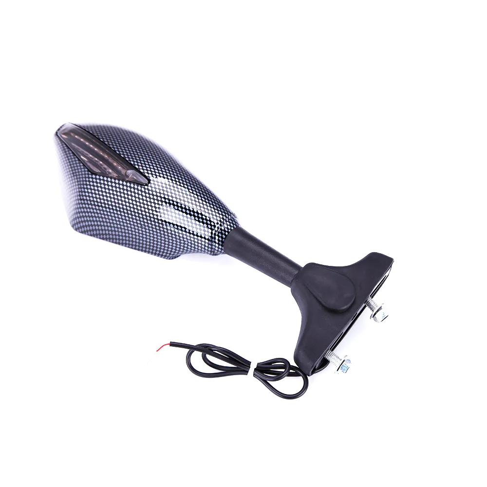 BLACK CARBON LED TURN SIGNAL MIRRORS FOR YAMAHA YZF R6 FZ1 FZ6 600R R3