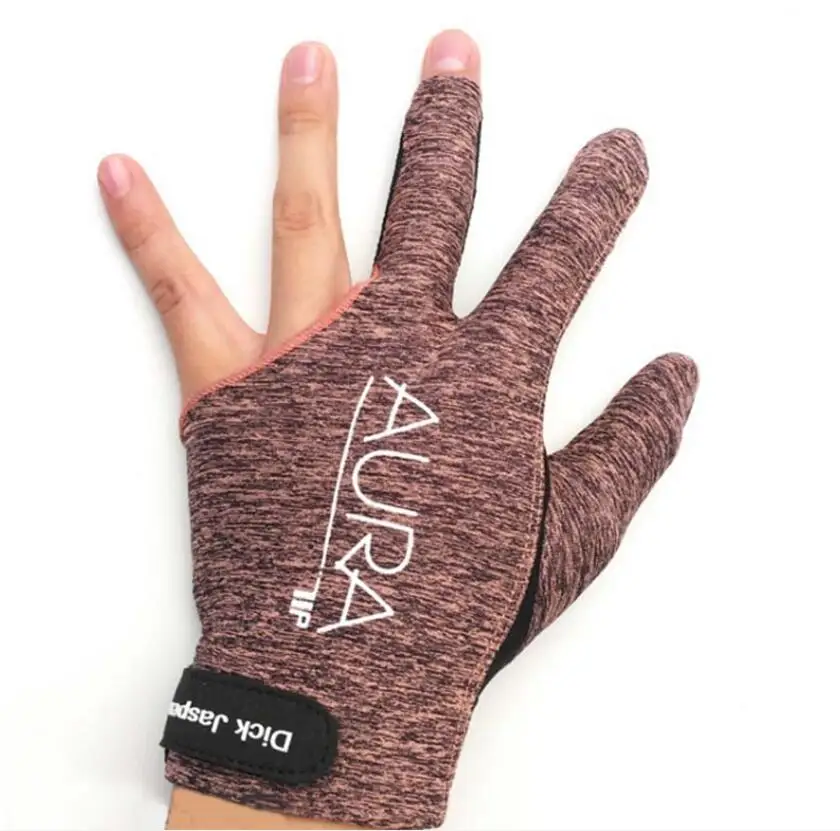 Alta Qualidade Três Dedos Luvas De Bilhar Para Piscina Mão Esquerda Vermelho Azul Cinza Cor Snooker Acessórios